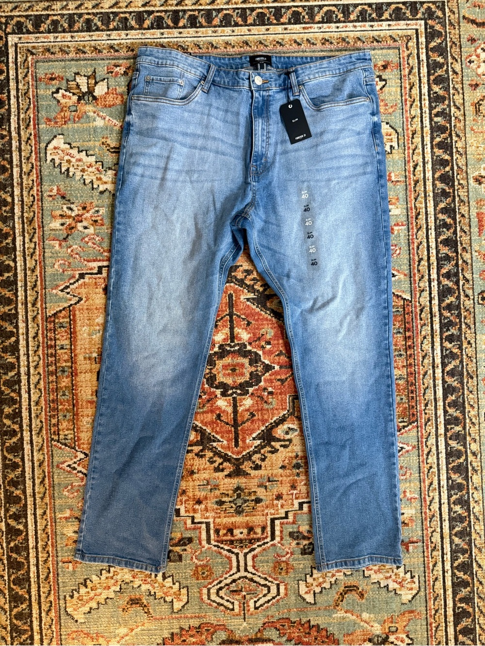 Men's Light Blue Denim Jeans - Classic Casual Fit